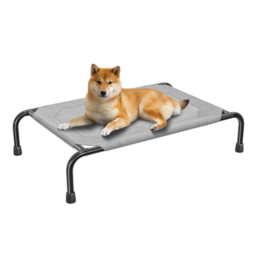 Raised Dog Bed for Small Dogs (36.5"L x 22.5"W x 8.25"Th / Grey)