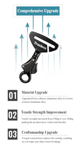 Truelove Lightweight Dog Car Seatbelt Safety Buckle Lock (Unisize / Black)