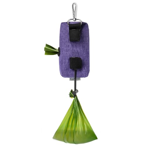 Dog Poop Bag Holder for Leashes and Treat Holder with 2 Waterproof Pouches (Teal)