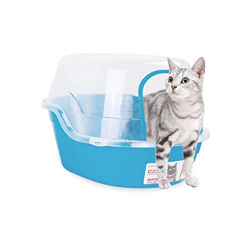 Jumbo Hooded Cat Litter Box (Blue)