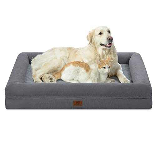 XL Orthopedic Dog Bed Waterproof for Extra Large Size Dogs (Dark Grey / 41.0"L x 29.0"W x 7.5"Th)