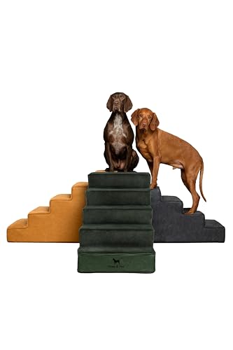 Dog Stairs Dog Ramp for Bed ((5 Step) Dark Green)