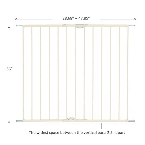 Toddleroo Easy Swing & Lock Baby Gate for Top of Stairs (Ivory / 36" Tall)