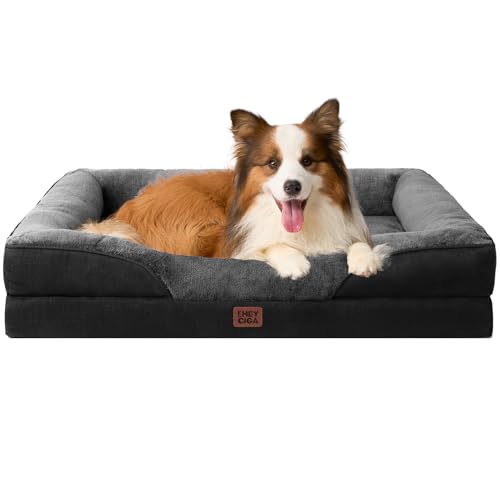 Orthopedic Dog Bed for Large Dog (Grey/Black / 41x27x7.5)