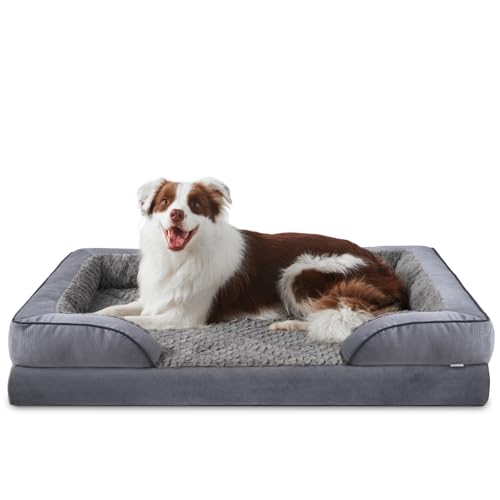 Orthopedic Large Dog Bed (L (35"x 25"x 6.5") / Dark Grey)