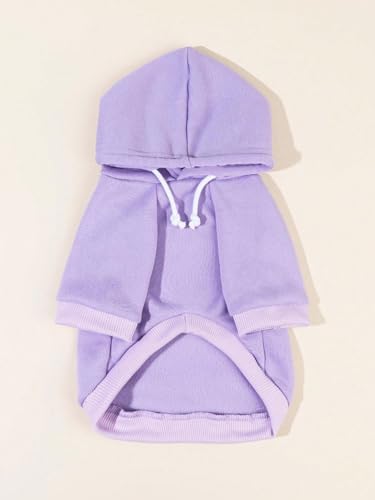 Basic Dog Hoodie Sweatshirt Puppy Sweater Warm Cat Costumes Pet Clothes for Chihuahua Puppy Kitten Small Medium Dogs Mauve Purple Small (Small / Mauve Purple)