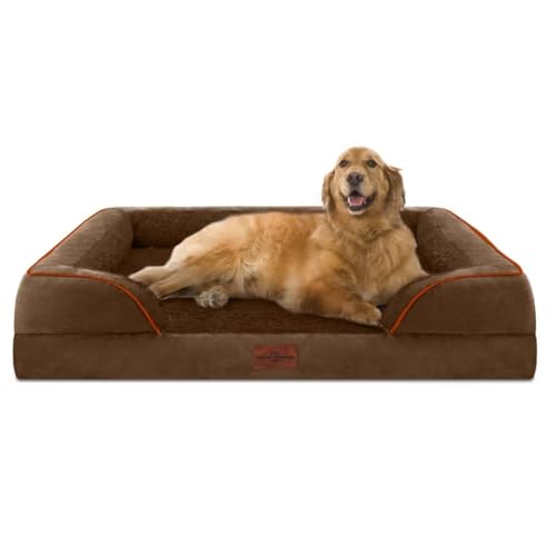 Waterproof Orthopedic Dog Bed for Extra Large Dogs (42.0"L x 30.0"W x 8.5"Th / Chocolate Brown)