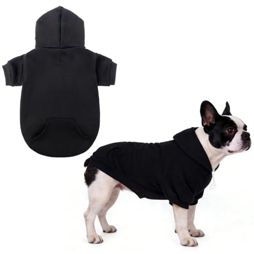 Dog Hoodie for Large Medium Small Dogs (Black / Small/Medium)