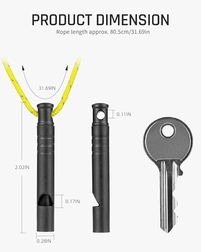 Titanium Emergency Whistle (Black-4PCS)