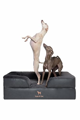Large Dog Bed (Vegan Leather - Charcoal / Large)
