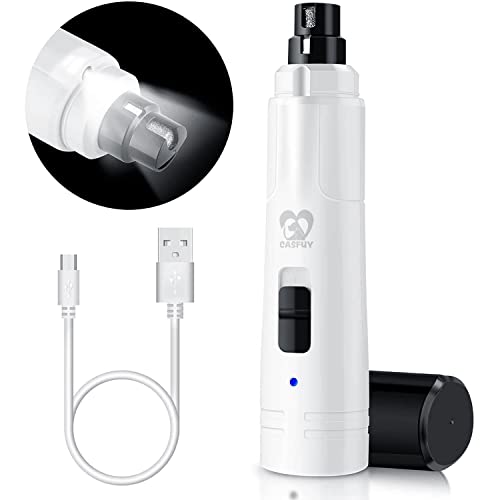 Dog Nail Grinder with LED Light (White)