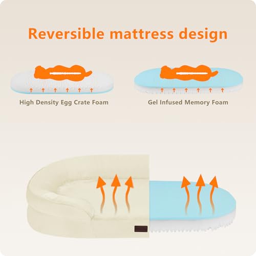 Orthopedic Waterproof Medium Dog Bed Sofa (Medium(36 x 25.5 x 6 inch) / Beige)