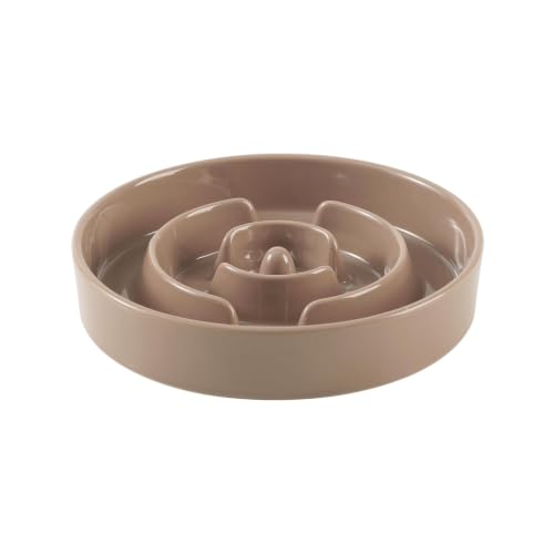 Ceramic Slow Feeder Dog Bowls (Brown Coffee)