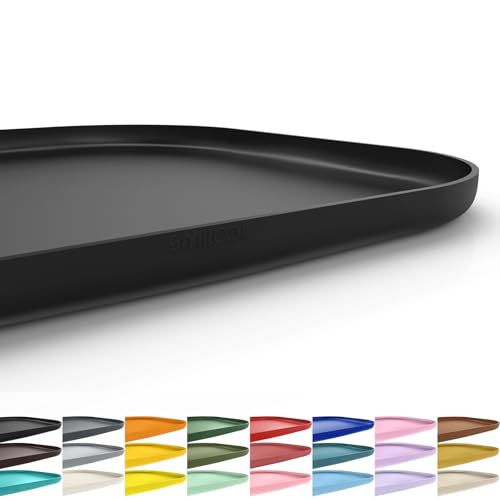 Waterproof Silicone Pet Food Mat with Raised Edge for Dog & Cat (Black / 24"L x 16"W)