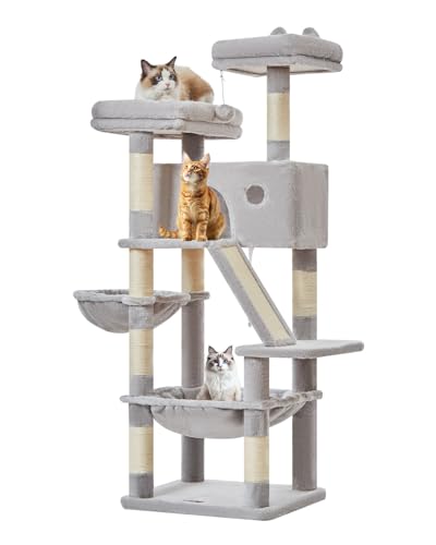 Sturdy Cat Tree (Light Gray / 57.5 Inches)