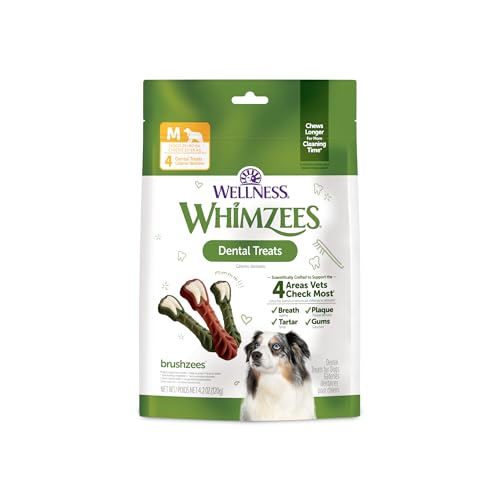 Wellness WHIMZEES Brushzees Natural Dog Dental Treat (4 Count (Pack of 1))