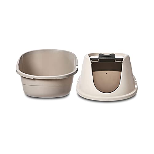 No Mess Hooded Enclosed Cat Litter Box with Odor Control and Swinging Door (Standard (Pack of 1))