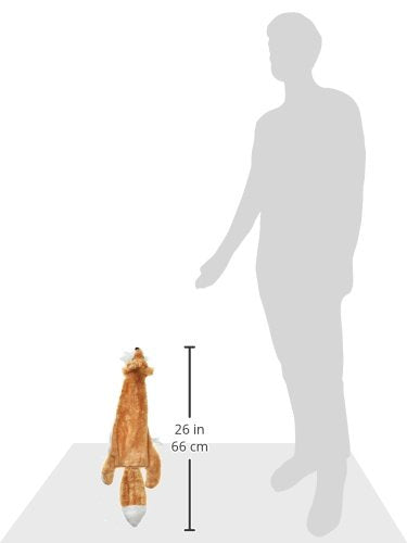 2-in-1 Stuffless Squeaky Dog Toy - Fox, Large (Brown/Fox / Large)