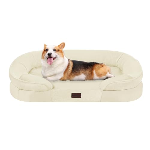 Orthopedic Waterproof Medium Dog Bed Sofa (Medium(36 x 25.5 x 6 inch) / Beige)