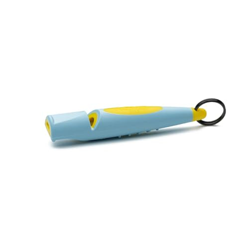 Alpha 211.5 Professional Dog Training Whistle with Enhanced Ergonomic Grip. BPA (Baby Blue on Yellow)