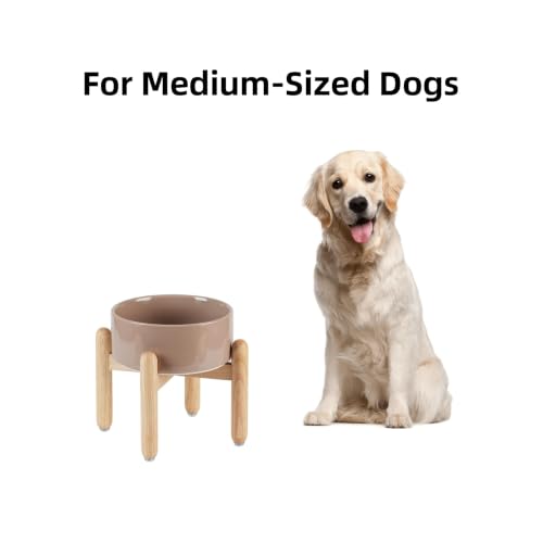 Ceramic Dog Bowls Elevated (Brown Coffee)