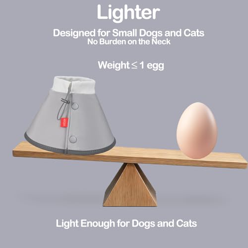 Soft Dog Cone for Small Dogs & Cats (Gray / (Neck:9"-12"))