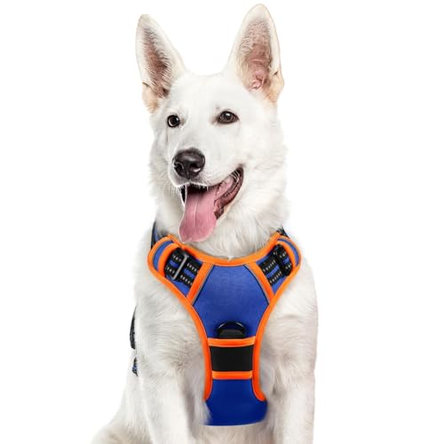 Dog Harness for Large Dogs (X-large / Blue & Orange)