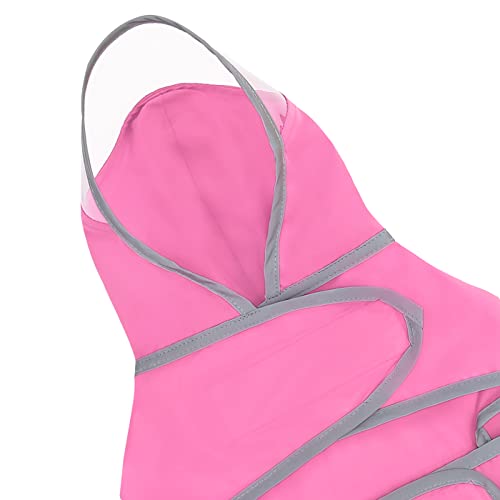 Clear Hooded Dog Raincoat Jacket Poncho with Dog Leash Hole Pink XXL (XX-Large / Pink)