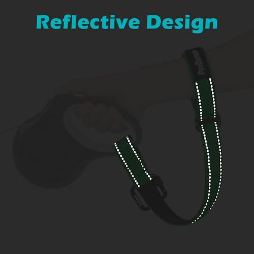 Dog Leash Wrist Strap with Lockable Clip for Dog Retractable Leash (Grass Green / 1 Pack)