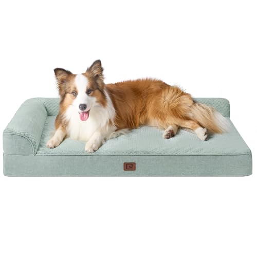 XL Dog Bed Memory Foam for Crate (Greyish Green / 41.0"L x 27.0"W x 6.5"Th)
