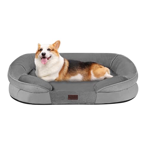 Orthopedic Waterproof Medium Dog Bed Sofa (Medium(36 x 25.5 x 6 inch) / Medium Grey)