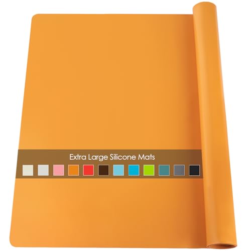 Extra Large Silicone Mats for Kitchen Counter (05-orange / 27.6"L x 15.7"W)
