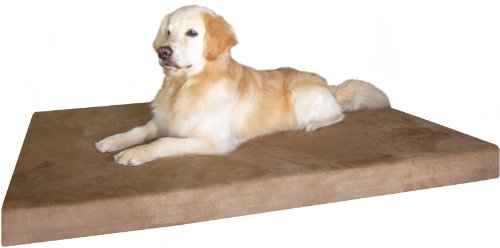 Orthopedic Gel Infused Cooling Memory Foam Dog Bed for Large Dog (XXL 55" Length X 37" Width / Microsuede in Brown)