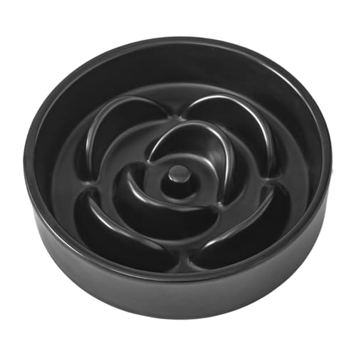 6'' Ceramic Slow Feeder Dog Bowls (6 inch / Black)
