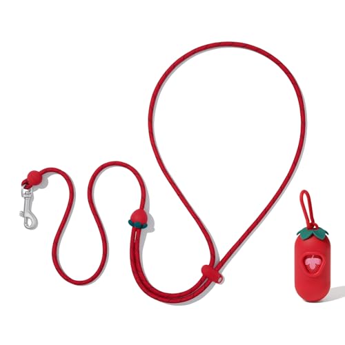 Crossbody Hands Free Dog Leash (Strawberry Red)