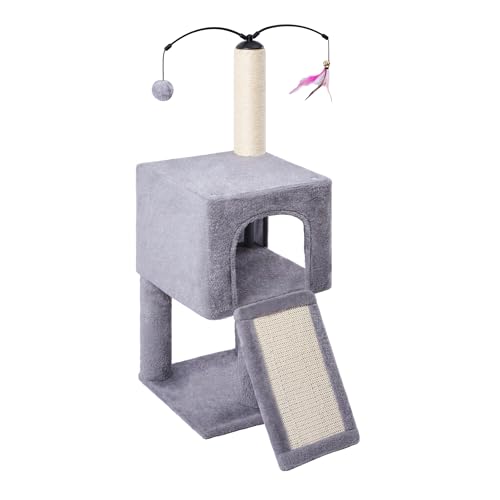 32" Cat Tree for Indoor Cats (Grey / 32'')