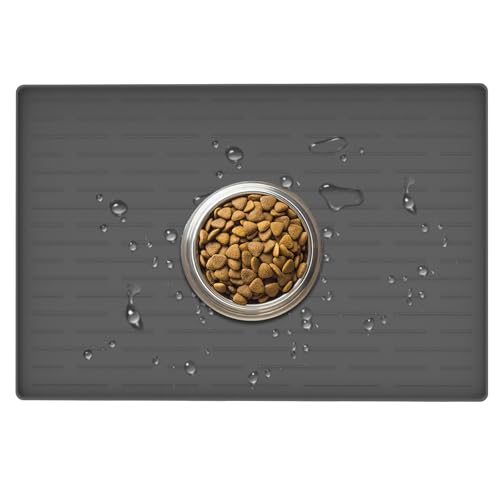 24" x 16" Dog Food Mat (Dark Gray / 24"L x 16"W)