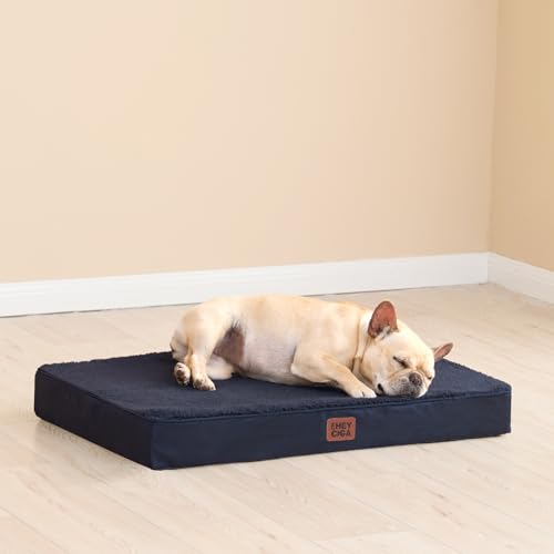 Orthopedic Dog Bed with Removable Washable Cover (30*20*3.5 inches / Navy)