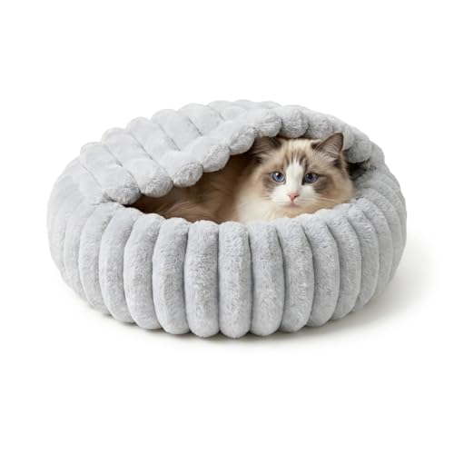 Cat Beds for Indoor Cats (20 x 20 inches / Light Gray)