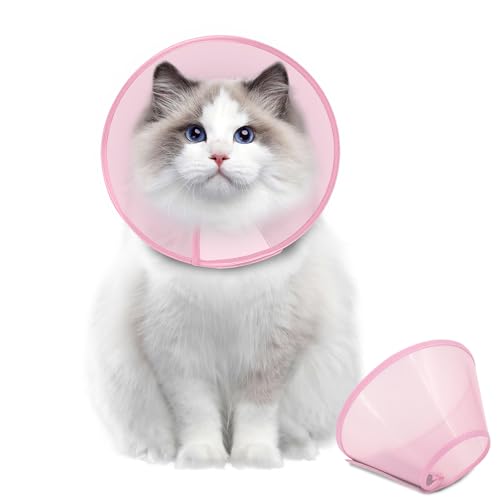 Dog Cone Collar Adjustable After Surgery (Pink / XS(Neck: 9.5~11.5"))