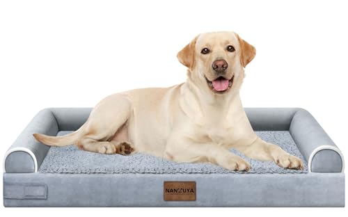 Orthopedic Dog Bed for Large Dogs (Light Grey / 38.0"L x 25.0"W x 6.5"Th)