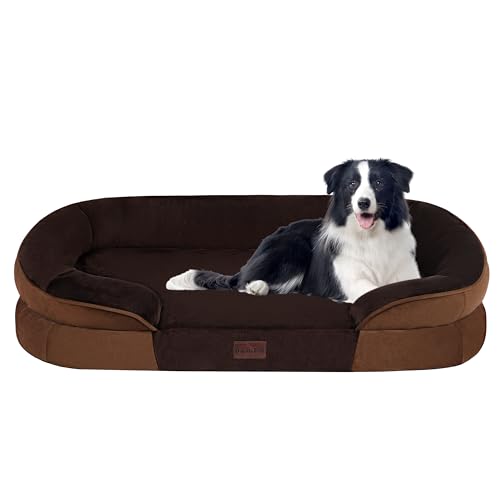 Orthopedic Waterproof Large Dog Bed Sofa (Large(38 x 28.5 x 6 inch) / Brown)