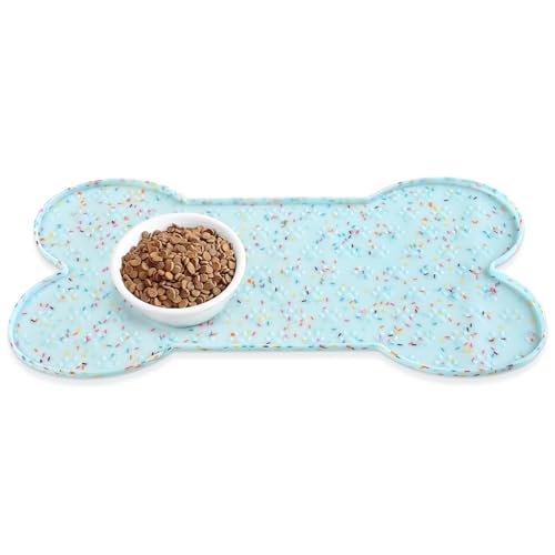 Dog Food Mat Anti (25.6" x 13" / Donut Blue)
