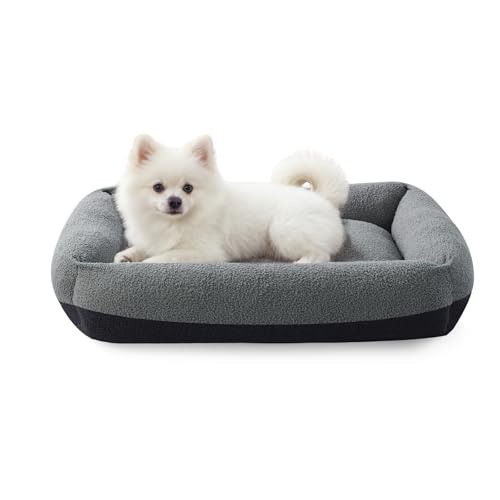 Washable Small Dog Bed (Dark Grey / S(20"x19"x6”))