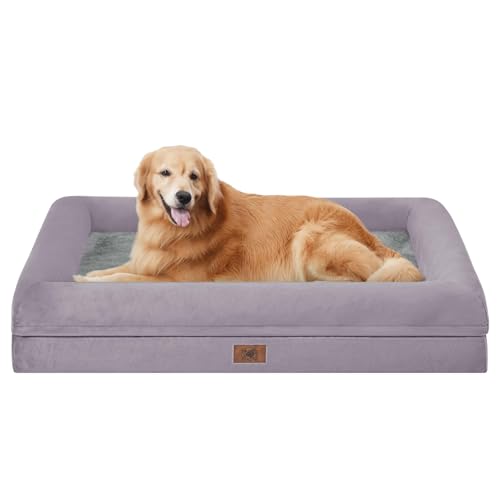 Orthopedic Dog Bed Waterproof Pet Sofa for Large Sized Dogs (Purple / 36.0"L x 27.0"W x 7"Th)