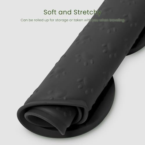 Dog Food Mat Anti (19.4" x 9.8"-2PCS / Black)