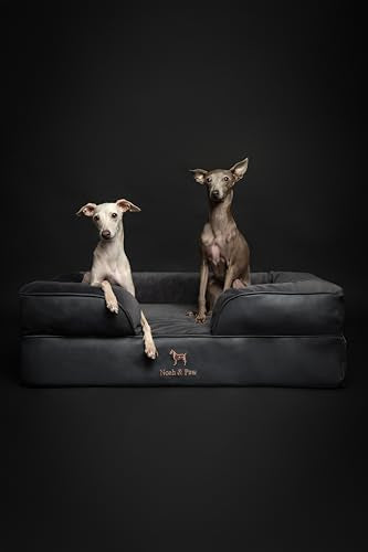 Large Dog Bed (Vegan Leather - Charcoal / Large)