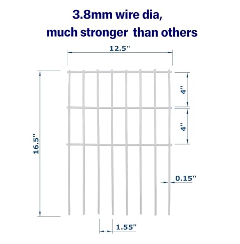 White Animal Barrier Fence 16.5 in (16.5 in(H)x 10.4 ft(L) / White)