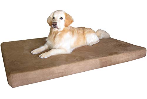 XXL Waterproof Orthopedic Premium Memory Foam Dog Bed for Large Dogs (55X37X4 Inch XXL / MicroSuede in Brown)