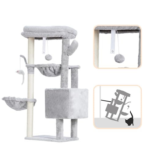Cat Tree 40" Tower with All (Light Gray / 39.4 inch)